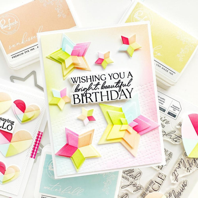 Pinkfresh Studio - Radiating Hearts & Stars - Die, 268225