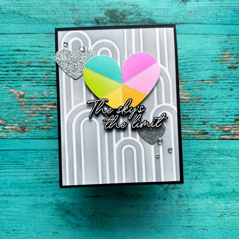 Pinkfresh Studio - Radiating Hearts & Stars - Die, 268225