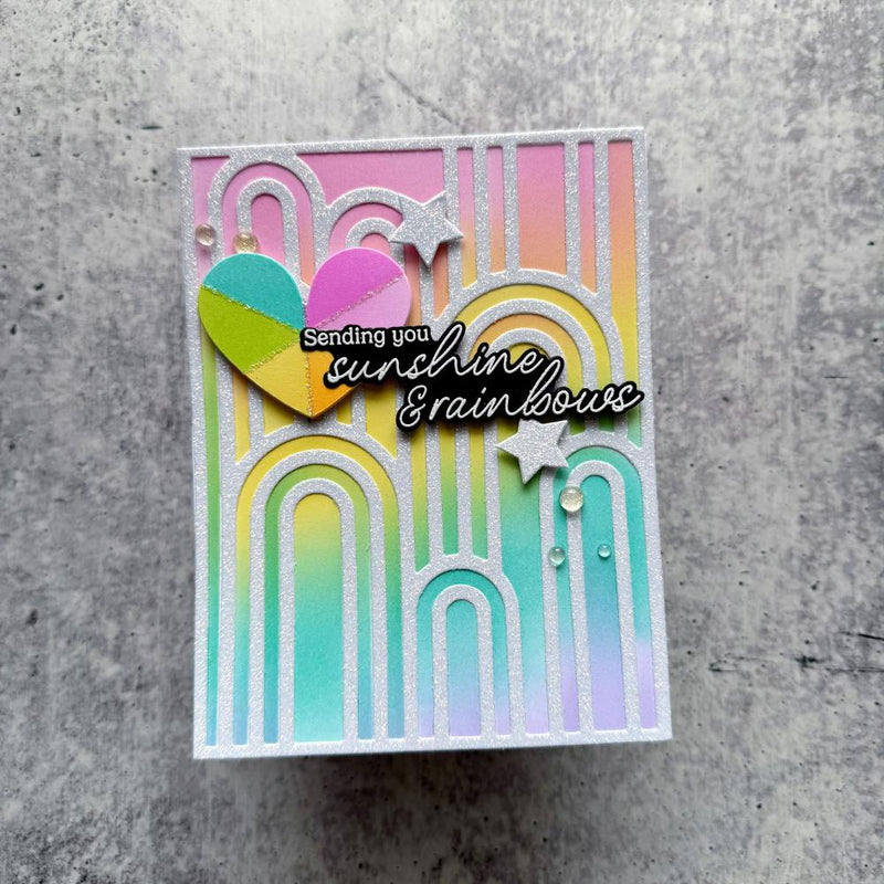 Pinkfresh Studio - Radiating Hearts & Stars - Die, 268225