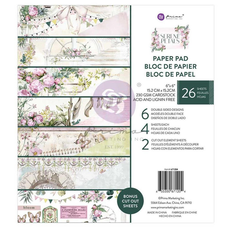 Prima Marketing Serene Petals  - 6x6 D/S Paper Pad, 671204 by Frank Garcia