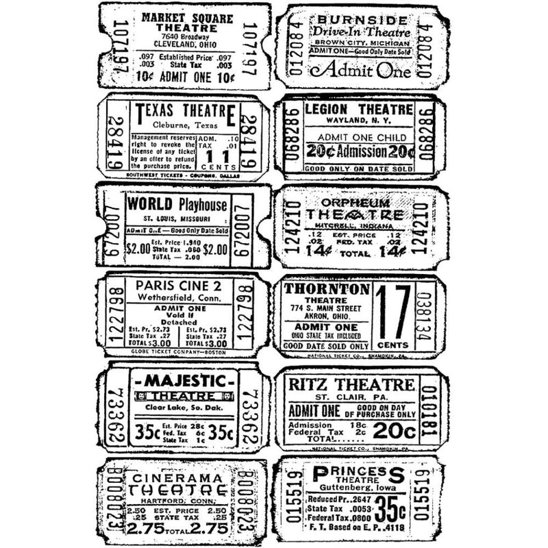 Stampers Anonymous ATC Cling Stamp - Ticket, COM007by Tim Holtz