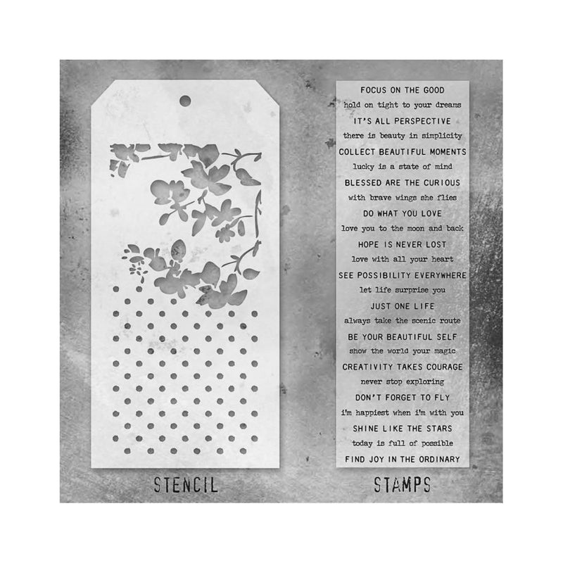 Stampers Anonymous Mixed Media Stamps & Stencil -