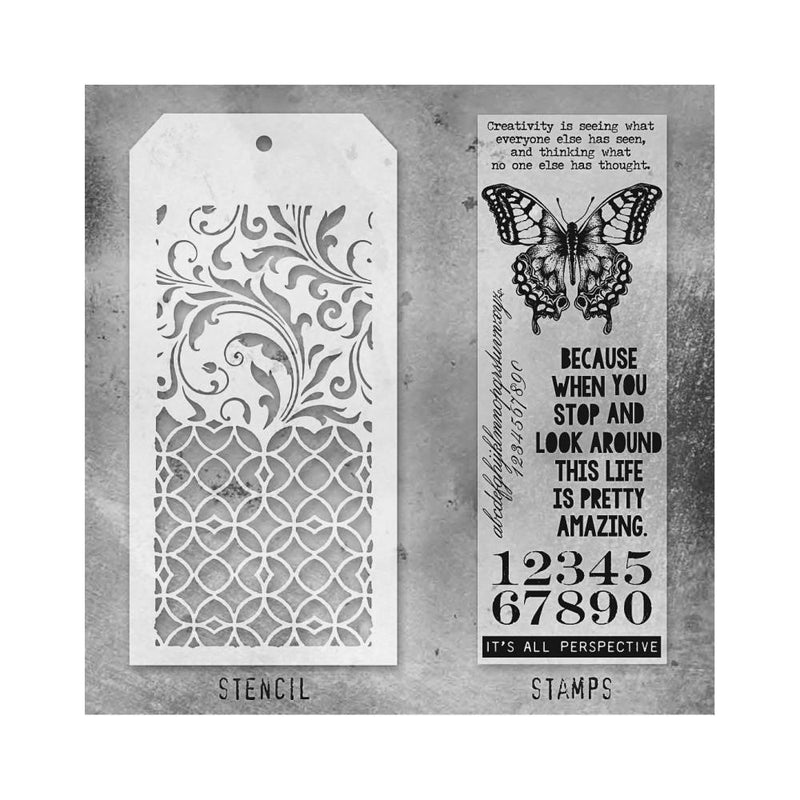 Stampers Anonymous Mixed Media Stamps & Stencil -