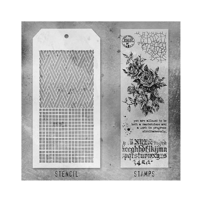 Stampers Anonymous Mixed Media Stamps & Stencil -