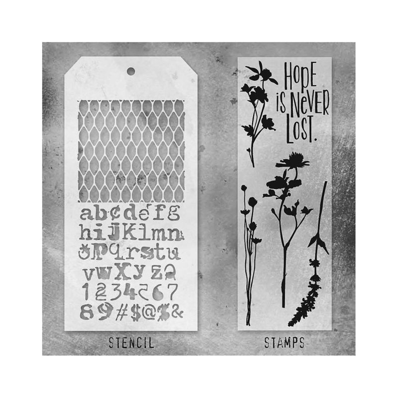 Stampers Anonymous Mixed Media Stamps & Stencil -