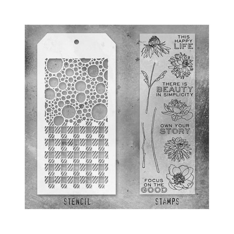 Stampers Anonymous Mixed Media Stamps & Stencil -
