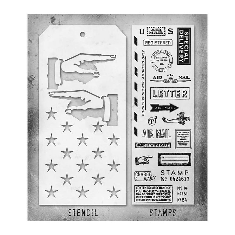 Stampers Anonymous Mixed Media Stamps & Stencil -