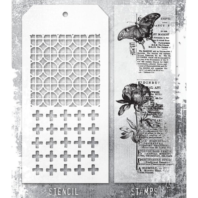 Stampers Anonymous Mixed Media Stamps & Stencil -