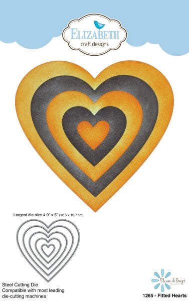 Elizabeth Craft Designs Die Set- Fitted Hearts, 1265