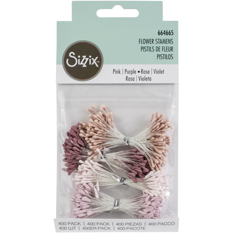 Sizzix - Making Essential - Flower Stamens 400Pc - Pink & Purple, 664665