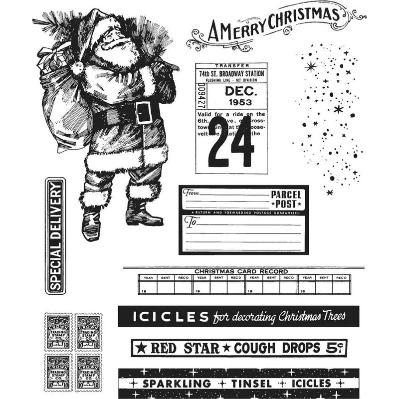 Stampers Anonymous Stamp Set - Vintage Holidays, CMS423 Designed by: Tim Holtz