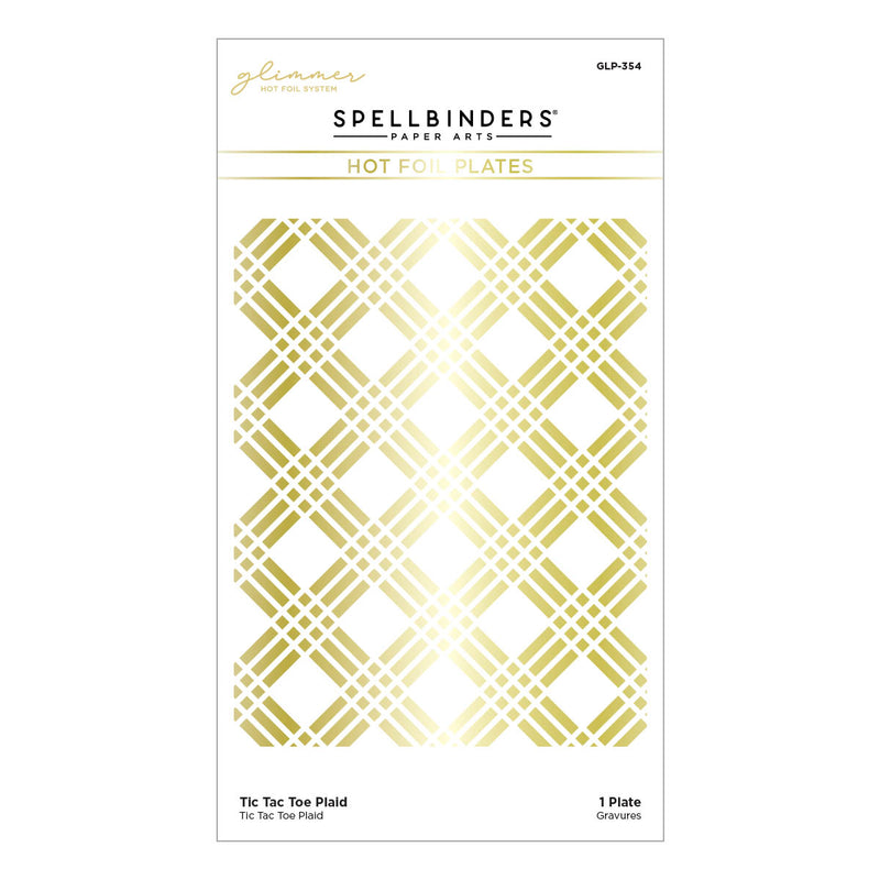 Spellbinders Glimmer Hot Foil Plate - Tic Tac Toe Plaid, GLP-354