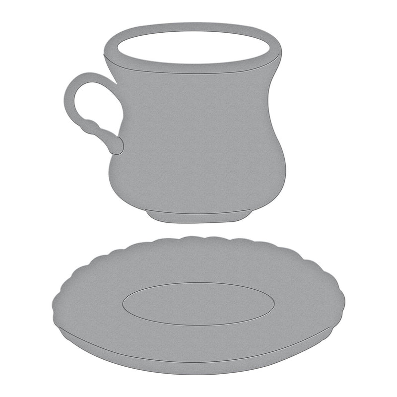 Spellbinders Etched Dies - Tea Cup and Saucer, S4-1277