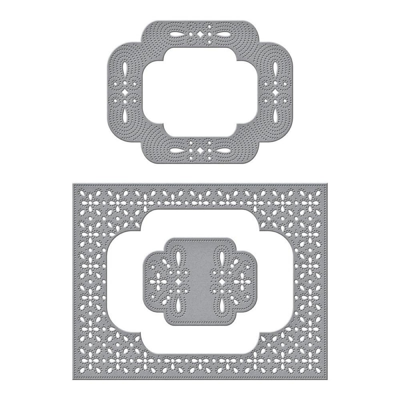 Spellbinders Etched Dies - Scrolled Punch & Pierce Plate, S5-568