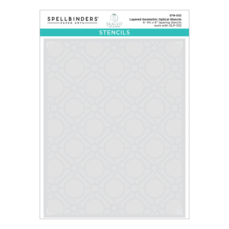 Spellbinders Stencil Set - Layered Geometric Optical, STN-032